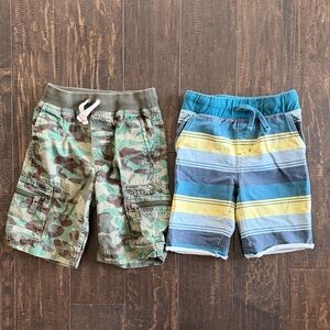 Hanna Andersson and Tea Camo and Striped Shorts Set